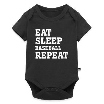MANGEZ DORMIR BASEBALL RÉPÉTER DRÔLE SARCASTIQUE - Body à manches courtes Premium Bébé - noir - Devant
