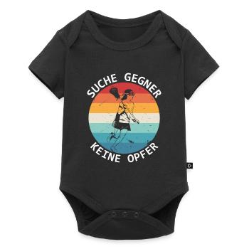 Suche Gegner Keine Opfer Lacrosse Lacrossespieler - Baby Premium Kurzarmbody - Schwarz - Vorne