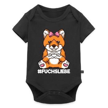 Fuchsliebe Fuchsmama Fuchs Mama Herz - Baby Premium Kurzarmbody - Schwarz - Vorne