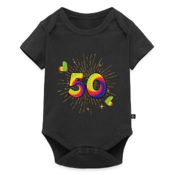 Tie-dye 50th birthday party 50 years old - Baby Premium short-sleeve bodysuit - black - Front