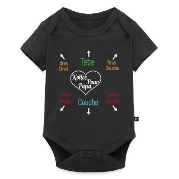 Papa Body Idée Cadeau Fun Cool Mode Anniversaire - Body à manches courtes Premium Bébé - noir - Devant