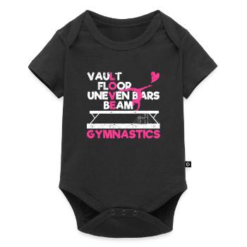 Funny gymnast lover vaulted floor - Baby Premium short-sleeve bodysuit - black - Front
