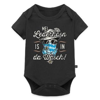 Trachten T-Shirt Herren Trachtenshirt - Baby Premium Kurzarmbody - Schwarz - Vorne