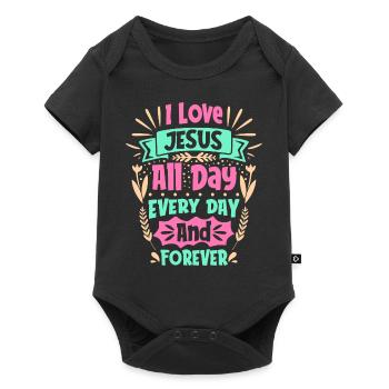 I love Jesus All Day Every Day And Forever - Baby Premium short-sleeve bodysuit - black - Front