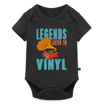 Les légendes écoutent des disques vinyles - Body à manches courtes Premium Bébé - noir - Devant