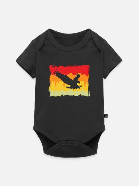 Adler Retro - Baby Premium Kurzarmbody - Schwarz