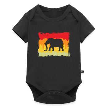 Rétro éléphant - Body à manches courtes Premium Bébé - noir - Devant