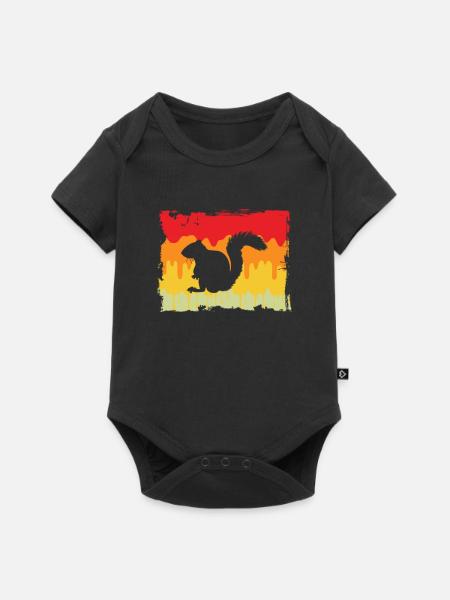 Eichhörnchen Retro - Baby Premium Kurzarmbody - Schwarz