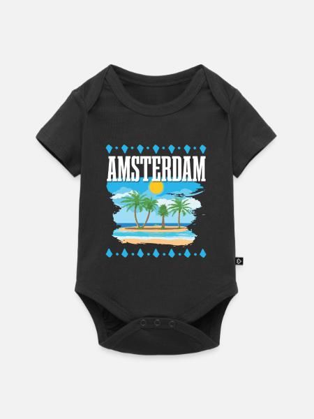 Amsterdam - Baby Premium Kurzarmbody - Schwarz