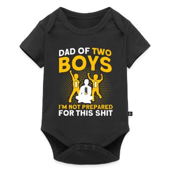 Non préparé Père Papa Deux garçons - Body à manches courtes Premium Bébé - noir - Devant