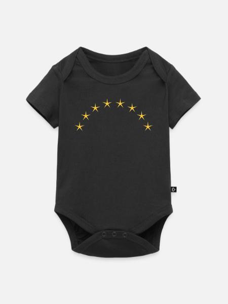 Goldenes Sternenbogen Design - Baby Premium Kurzarmbody - Schwarz