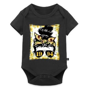 Sonnenblume Mama Geboren 1994 Geburtstag - Baby Premium Kurzarmbody - Schwarz - Vorne