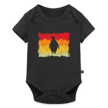 Pingouin Rétro - Body à manches courtes Premium Bébé - noir - Devant