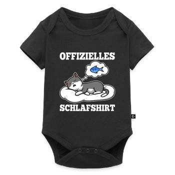 Offizielles schlafshirt Katze - Baby Premium Kurzarmbody - Schwarz - Vorne