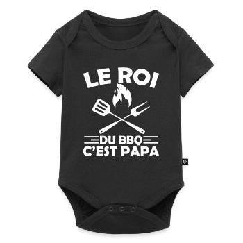 Le Roi Du Bbq C'est Papa Fête Des Pères Cadeau Bbq - Body à manches courtes Premium Bébé - noir - Devant