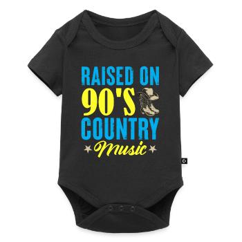 Élevé sur le cow-boy de la musique country des années 90 - Body à manches courtes Premium Bébé - noir - Devant