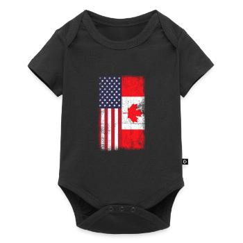 Canada États-Unis - Body à manches courtes Premium Bébé - noir - Devant