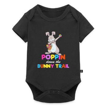 Poppin Down The Rabbit Trail Dabbing Hase - Body à manches courtes Premium Bébé - noir - Devant