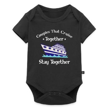 Kreuzfahrtals Paar Kreuzfahrtschiff - Baby Premium Kurzarmbody - Schwarz - Vorne