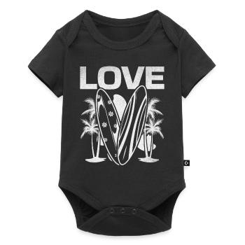 Surfen Surfbrett Surfer Wellenreiten Wassersurfen - Baby Premium Kurzarmbody - Schwarz - Vorne