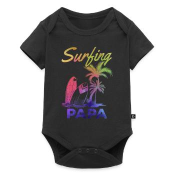 Vague Surf Papa Surf Papa Planche de surf Surfer Papa - Body à manches courtes Premium Bébé - noir - Devant