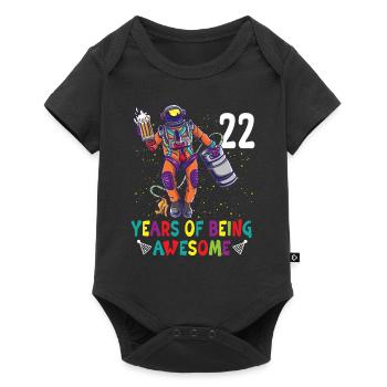 22nd Birthday Astronaut Astronomy Solar System - Baby Premium short-sleeve bodysuit - black - Front