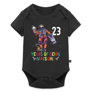23e anniversaire Astronaute Astronomie Système solaire - Body à manches courtes Premium Bébé - noir - Devant