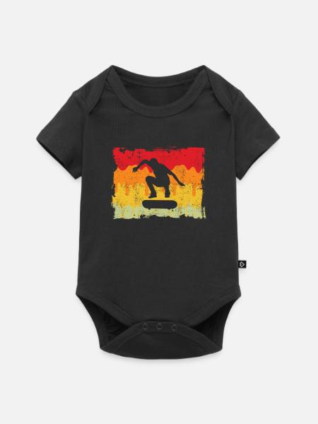 Skateboarding Retro - Baby Premium Kurzarmbody - Schwarz
