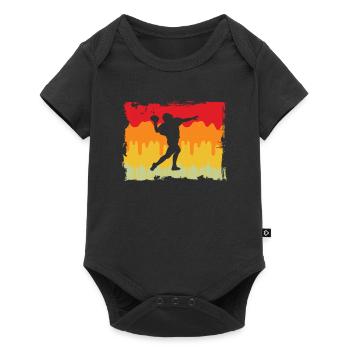 Football Rétro - Body à manches courtes Premium Bébé - noir - Devant