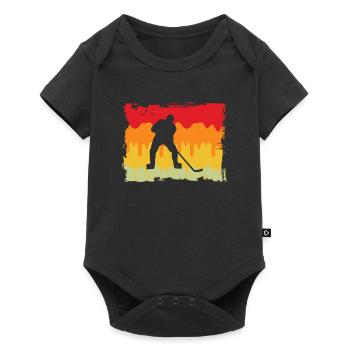 Hockey Hockey sur glace Rétro - Body à manches courtes Premium Bébé - noir - Devant