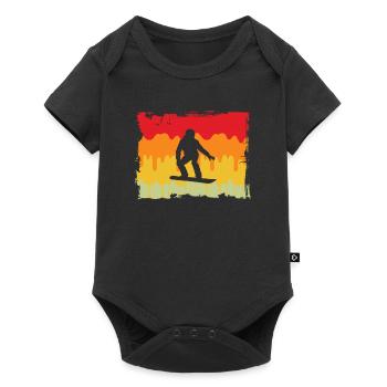 Snowboard Rétro - Body à manches courtes Premium Bébé - noir - Devant