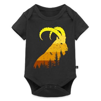 Steinbock - Baby Premium Kurzarmbody - Schwarz - Vorne