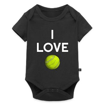 I love tennis tennis club training fan - Baby Premium short-sleeve bodysuit - black - Front