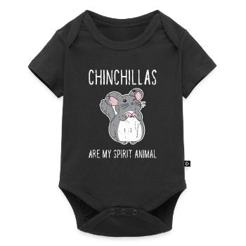 Les chinchillas sont mon animal spirituel - Gris - Body à manches courtes Premium Bébé - noir - Devant