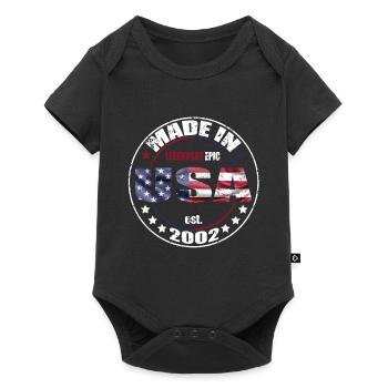 Birthday saying born USA 2002 - Baby Premium short-sleeve bodysuit - black - Front