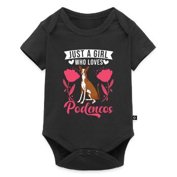 Juste une fille qui aime Podencos Girls - Body à manches courtes Premium Bébé - noir - Devant