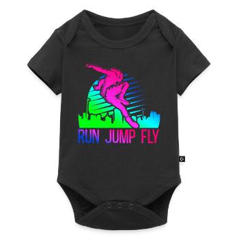Parkour Free Running Traceur 80S - Body à manches courtes Premium Bébé - noir - Devant
