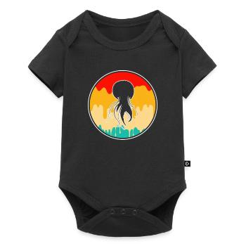 Jellyfish Retro - Baby Premium short-sleeve bodysuit - black - Front