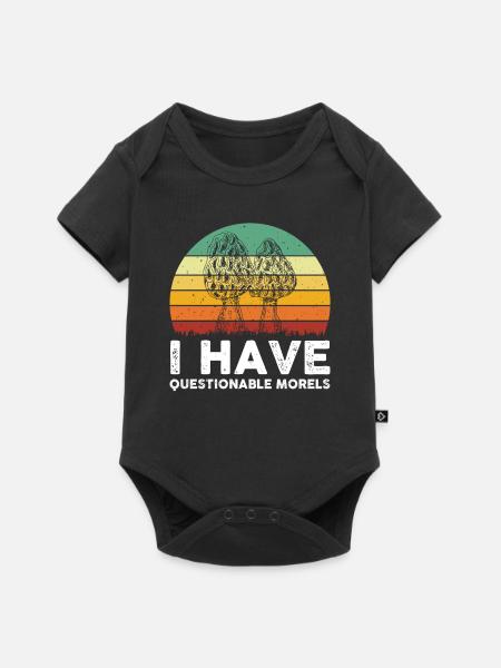 Morcheln Pilzsammler - Baby Premium Kurzarmbody - Schwarz