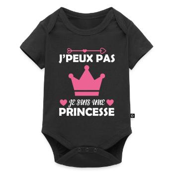 Je Peux Pas Je Suis Une Princesse Cadeau Amour - Body à manches courtes Premium Bébé - noir - Devant