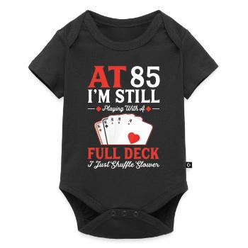 Playing cards for the 85th birthday - Baby Premium short-sleeve bodysuit - black - Front