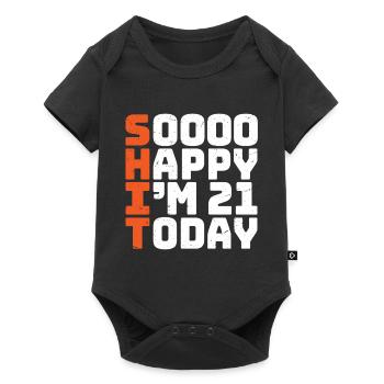 soooo happy i'm 21 Funny 21st birthday 21st birthday - Baby Premium short-sleeve bodysuit - black - Front