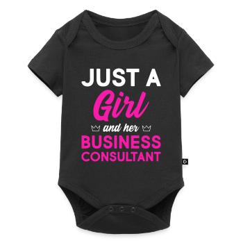 Just A Girl And Her Business Consultant - Baby Premium Kurzarmbody - Schwarz - Vorne