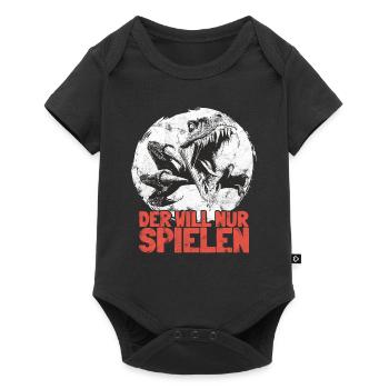 Dinosaur T-Rex Who Just Wants to Play - Baby Premium short-sleeve bodysuit - black - Front