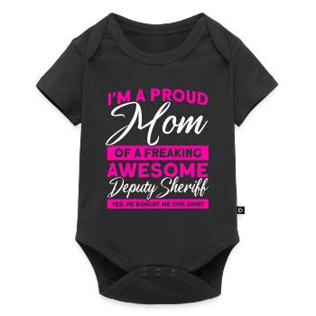 Fière Maman Assistant Shérif Maman Mère - Body à manches courtes Premium Bébé - noir - Devant