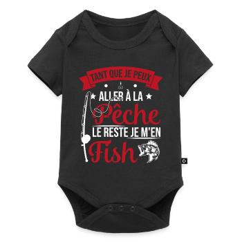 Si je peux aller à la pêche le reste je m'en fish - Body à manches courtes Premium Bébé - noir - Devant
