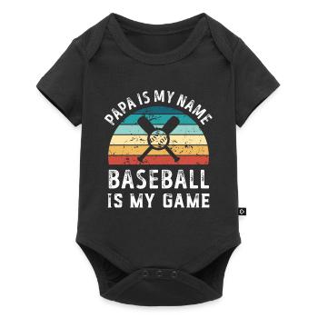 Papa est mon nom Le baseball est mon jeu Papa Pères - Body à manches courtes Premium Bébé - noir - Devant
