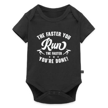 Jogger Runner Marathon Jogging Ski de fond - Body à manches courtes Premium Bébé - noir - Devant