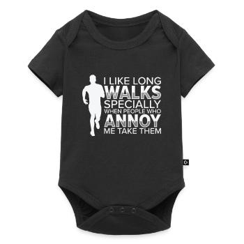 Jogger Runner Marathon Jogging Ski de fond - Body à manches courtes Premium Bébé - noir - Devant