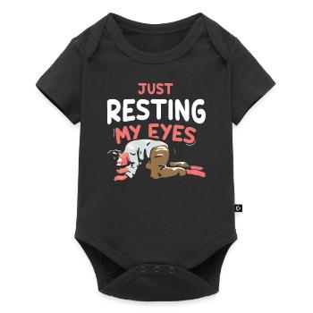 Je suis juste en train de reposer mes yeux de papa papa papa - Body à manches courtes Premium Bébé - noir - Devant
